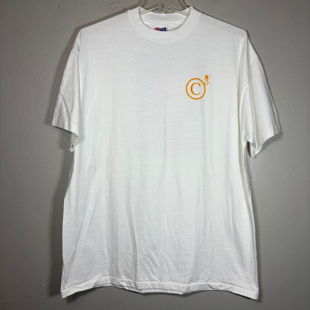 Vintage 1993 Chris Webber Michigan Basketball T-Shirt Hanes Beefy-T XL White USA